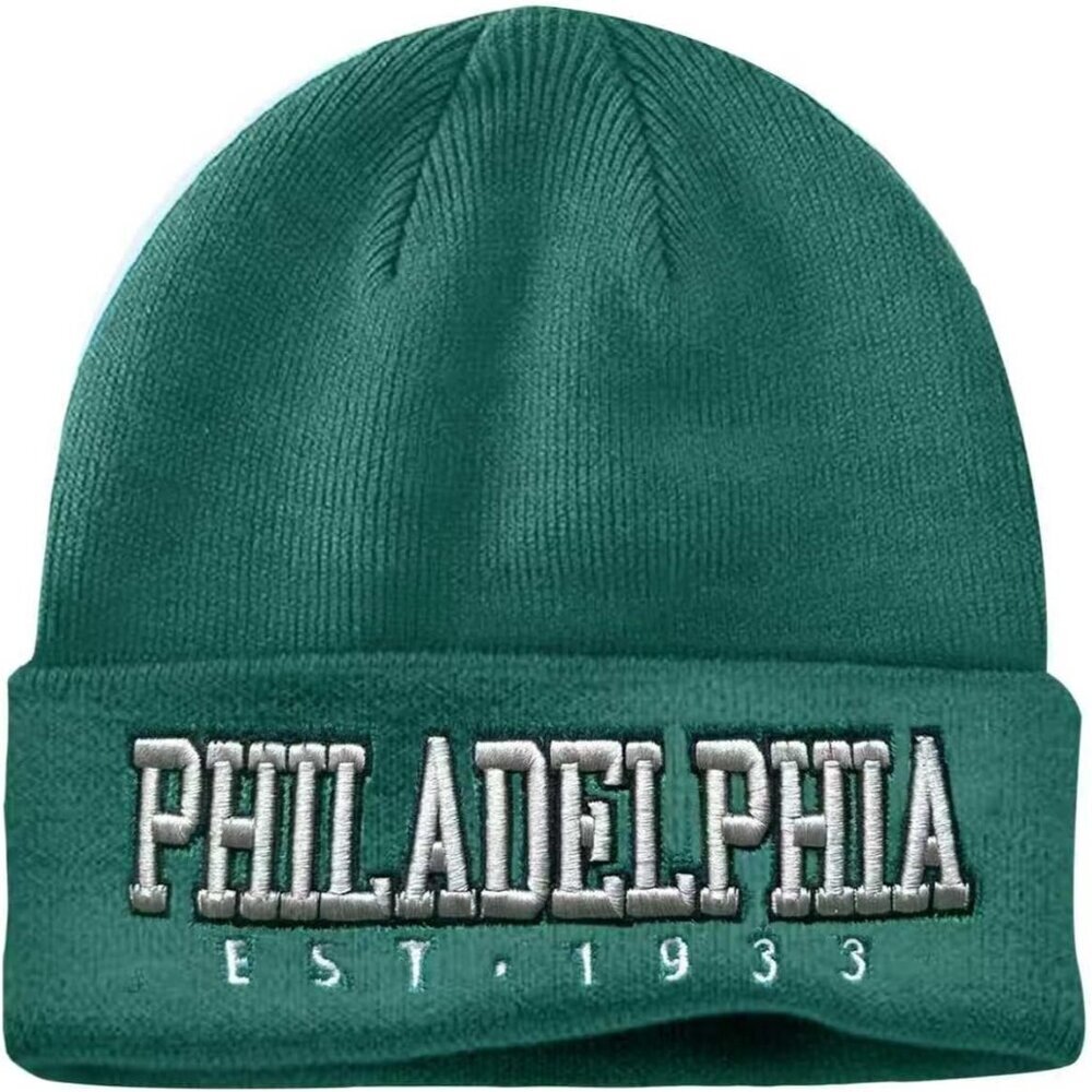 Women's Green & Silver Soft Knit Winter Hat For Cold Weather Beanie Toque Hat